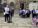 Chloes's dad Mark Rutherford spoke on behalf of the families during the memorial service.