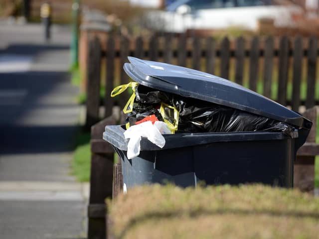 A full bin waiting to be emptied on South Tyneside as collections are once again disrupted by strike action.