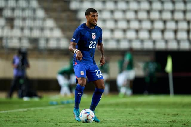 DeAndre Yedlin of The United States in action during the international friendly match between Saudi Arabia and United States at Estadio  Nueva Condomina on September 27, 2022 in Murcia, Spain. (Photo by Aitor Alcalde/Getty Images)