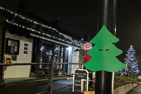 One of the trees was placed outside the post office itself.