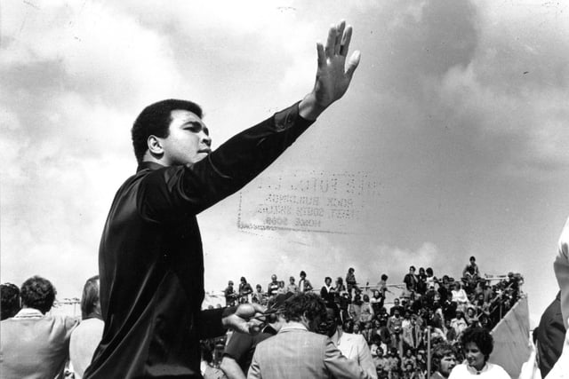 In July 1977, Ali was still heavyweight champion of the world and just about at the top of his game when he paid a legendary visit to South Tyneside. Thousands packed the streets to see him pass on his way to have his marriage blessed in the town's mosque.