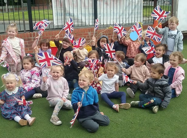 Ashfield nursery children celebrating the Queen's Platinum Jubilee.