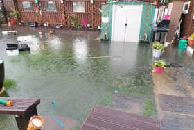 Severe flooding in Tracy's garden