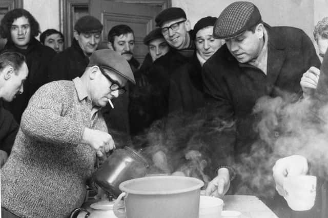 Soup and tea at a kitchen in South Tyneside in 1972.