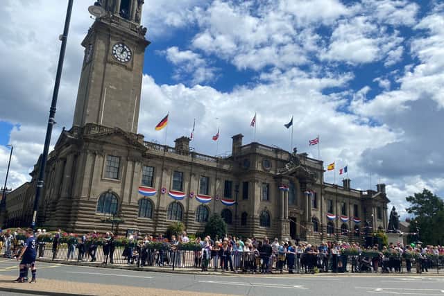 Crowds gathered around South Shields Town Hall as the carnival parade returned for the first time since 2019.