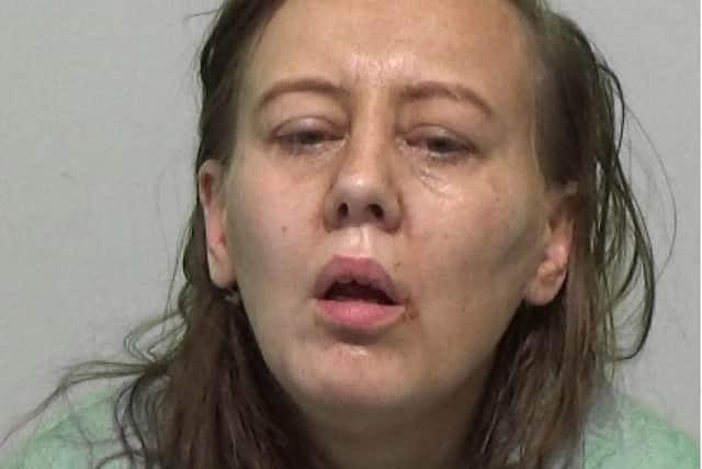 Campbell, 38, of Downham Court, South Shields, admitted two offences of theft and one each of  burglary and handling stolen goods. She was sentenced to two years imprisonment, suspended for 18 months, with drug rehabilitation requirements