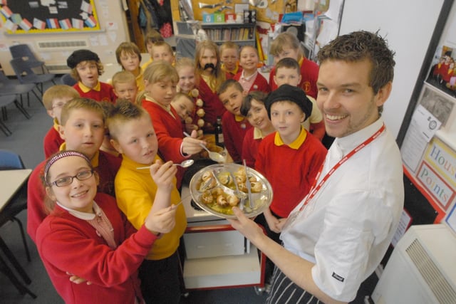 Top chef Jimmy Shadforth from D'ACQUA Sunderland was pictured with pupils from Jarrow Cross School and teacher Laura Morgan but who can tell us more?