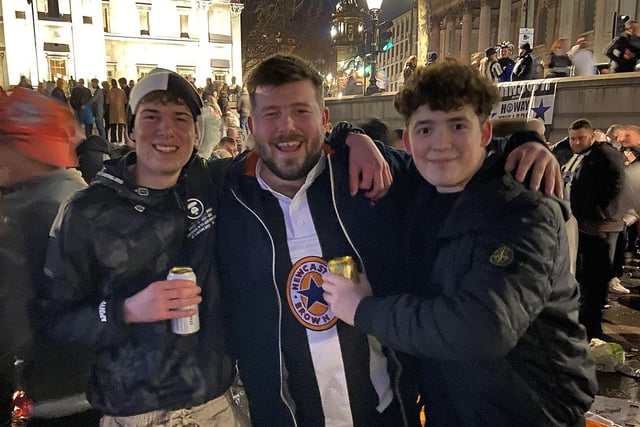 Newcastle fans in and around Trafalgar Square, picture by FRANK REID.