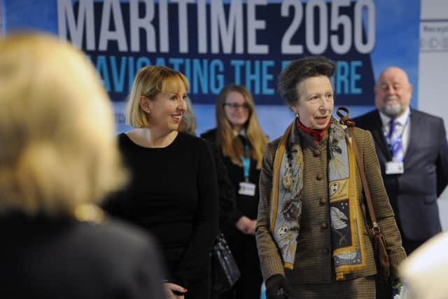 HRH The Princess Royal, Princess Anne, visiting South Shields Marine School, South Tyneside College.