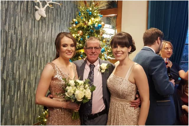 Samantha Bruce with dad Alan and sister Jayne.