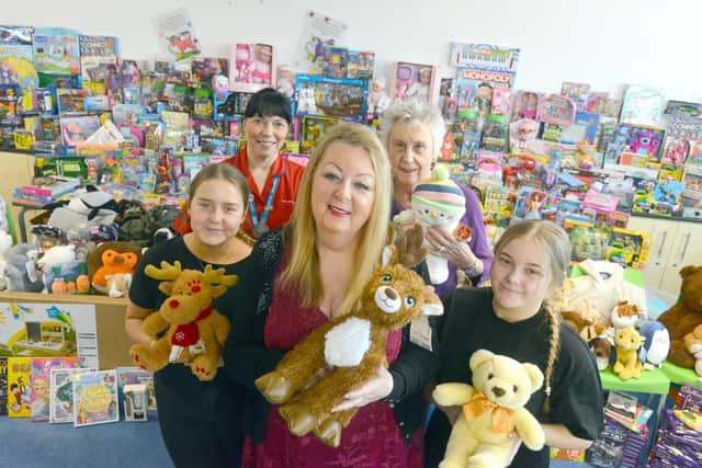 Hope 4 Kidz founder Viv Watts at Sunderland Royal Hospital with volunteers Sophie Wimsett and Amber Scott, chair of trustees Suzanne Brown and nursery nurse Christine Carson