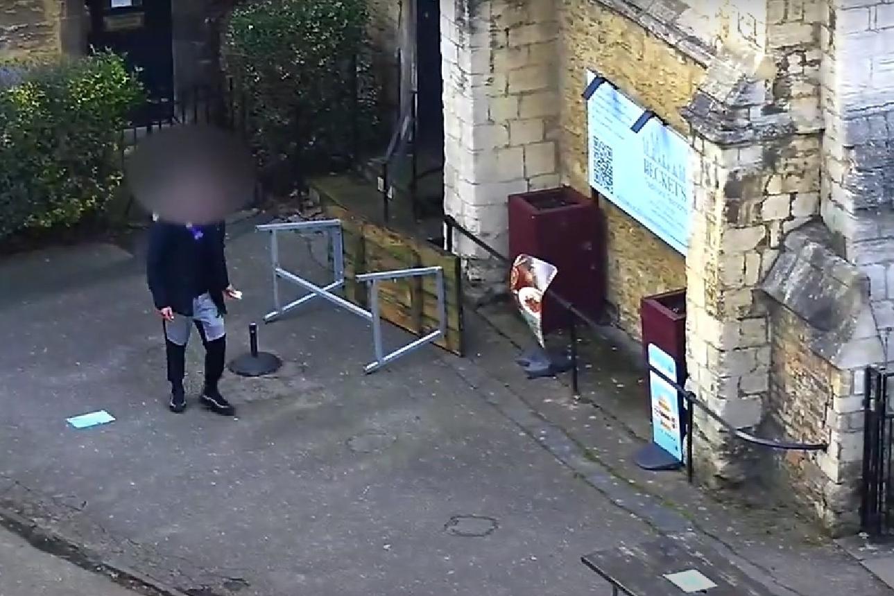 Man caught on CCTV committing criminal damage on cathedral grounds