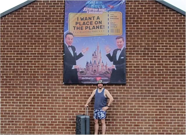 Sunderland man prints impressively large poster in bid to win tickets to Disney World for Ant and Dec’s Saturday Night Takeaway