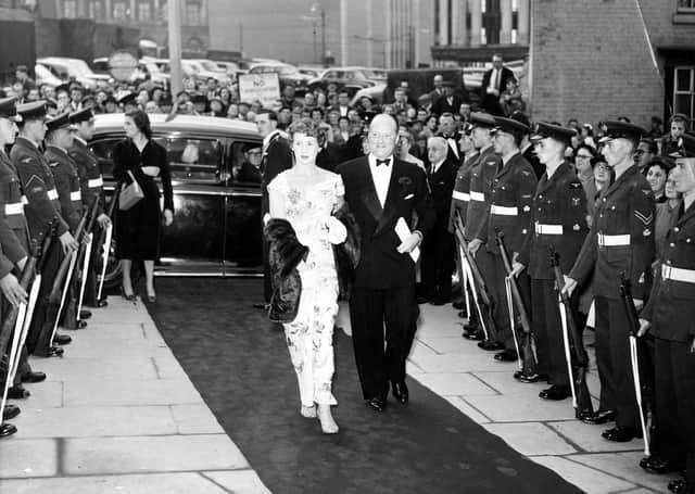 Gala opening of the Odeon Cinema on Norfolk Street/Flat Street, July 16, 1956. The opening was attended by actor Dinah Sheridan and her husband Sir John Davis, chairman of the Rank Organisation. A guard of honour was provided by RAF Norton. Picture Sheffield Ref No: y03391