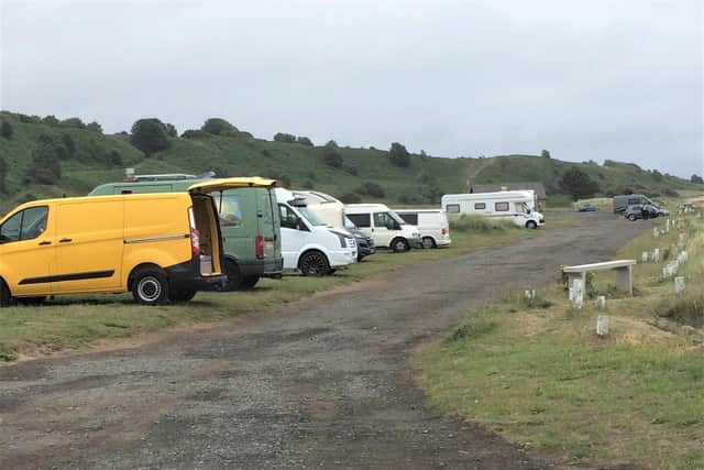 Overnight parking at Alnmouth beach car park.