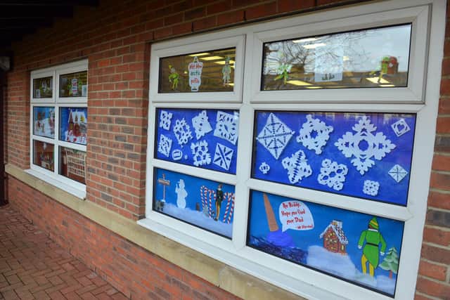 Parents were invited to take a socially distanced walk to look at the beautiful Jarrow Cross windows.