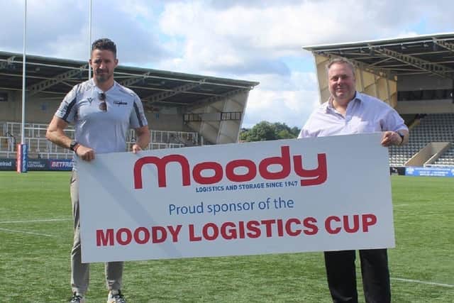Thunder’s Head Coach Chris Thorman, with Richard Moody of Moody Logistics