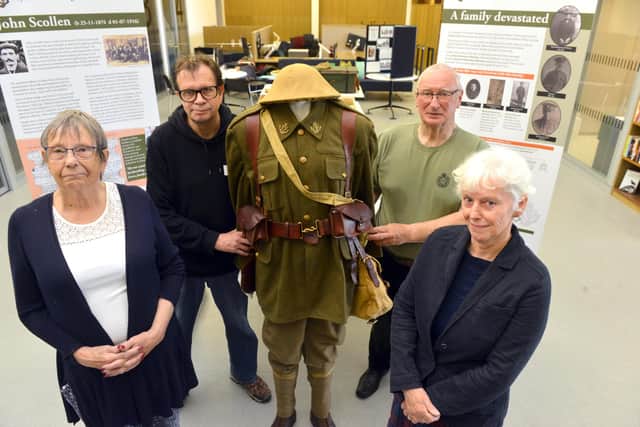 The Tyneside Irish Cultural Society's exhibition at Hebburn Central. Organisers from left are Liz Liddle, Tommy McClements,  John Stelling and Barbara Flynn.