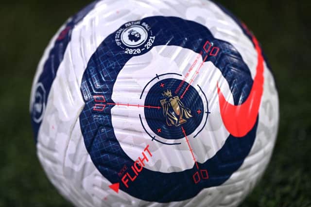 Premier League match ball. (Photo by Laurence Griffiths/Getty Images)