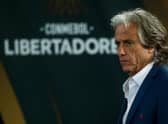 RIO DE JANEIRO, BRAZIL - MARCH 11:  Head coach Jorge Jesus of Flamengo looks on during a match between Flamengo and Barcelona as part of Copa CONMEBOL Libertadores 2020 at Maracana Stadium on March 11, 2020 in Rio de Janeiro, Brazil. (Photo by Bruna Prado/Getty Images)