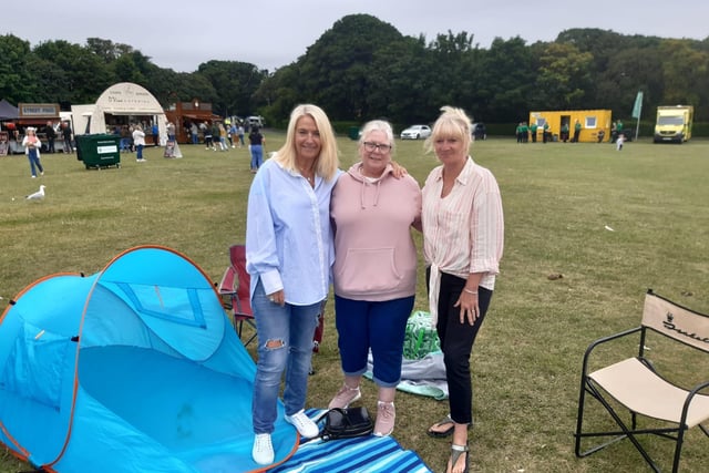 Jackie Shield, pictured with Jill Chaplin and Lynn Gray, has been to all the summer gigs.