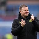 BURNLEY, ENGLAND - MAY 04: Eddie Howe, Manager of Newcastle United, gives a thumbs up following the team's victory during the Premier League match between Burnley FC and Newcastle United at Turf Moor on May 04, 2024 in Burnley, England. (Photo by Stu Forster/Getty Images)
