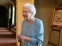 Her Majesty The Queen, pictured celebrates the start of the Platinum Jubilee during a reception in the Ballroom of Sandringham House. Picture: Joe Giddens/Getty Images.