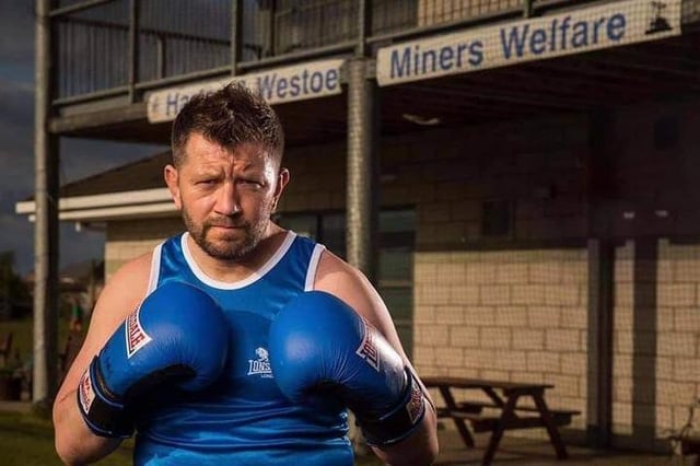 Allan Stone before his first boxing match at Harton & Westoe Boxing And Fitness Club which he went on to win.