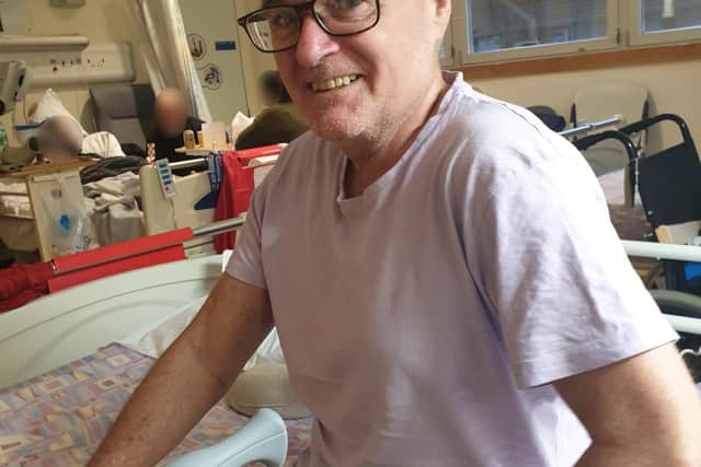 Paul Samuels just before leaving hospital