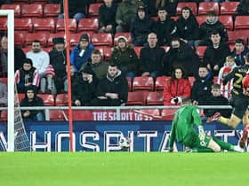 Anthony Patterson makes an excellent save at the Stadium of Light