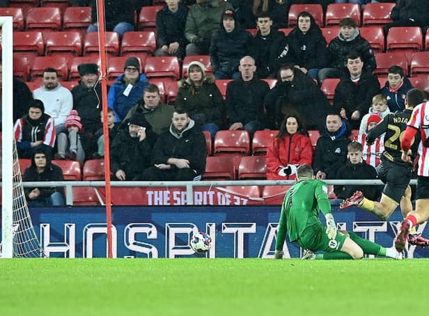 Anthony Patterson makes an excellent save at the Stadium of Light