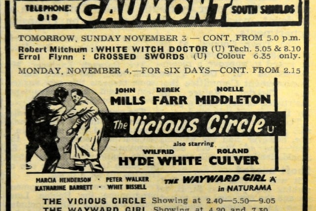 Back to 1957 where Robert Mitchum, Errol Flynn, John Mills and Wilfrid Hyde White provided the on-screen entertainment in various films. Does this bring back memories for you?