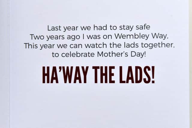 The message inside the Mackem Mother's Day card.
