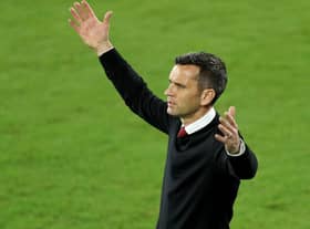 Head coach Stephen Glass of Atlanta United FC reacts during the CONCACAF Champions League quarterfinal game against Club America at Exploria Stadium on December 16, 2020 in Orlando, Florida.