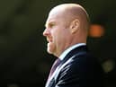 Sean Dyche, Manager of Burnley looks on prior to the Premier League match between Norwich City and Burnley at Carrow Road on April 10, 2022 in Norwich, England. (Photo by Stephen Pond/Getty Images)
