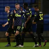 Elliot Anderson celebrates a goal for Newcastle United's Under-21 side.