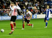 Luke O'Nien playing for Sunderland against Wigan.