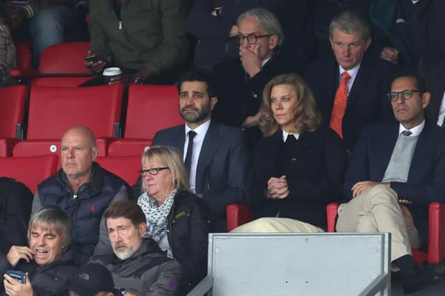 Yasir Al-Rumayyan (L) the chairman and owner of Newcastle United, and Amanda Staveley. (Photo by Julian Finney/Getty Images)