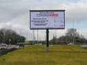 Electronic board on the A194 at Jarrow, giving advice on the Corona Virus
