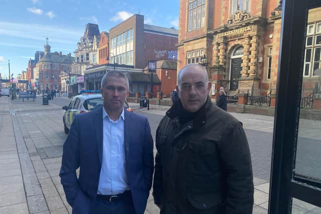 Councillor Mark Walsh (left) with Councillor Ernest Gibson from South Tyneside Council.