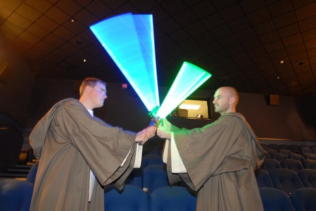 It's Star Wars Day n May 4. To get you in the spirit of the occasion, here are Nick Mapplebeck and Gavin Mann dressing up as Stars Wars characters for a fundraising event at Cineworld in 2007.