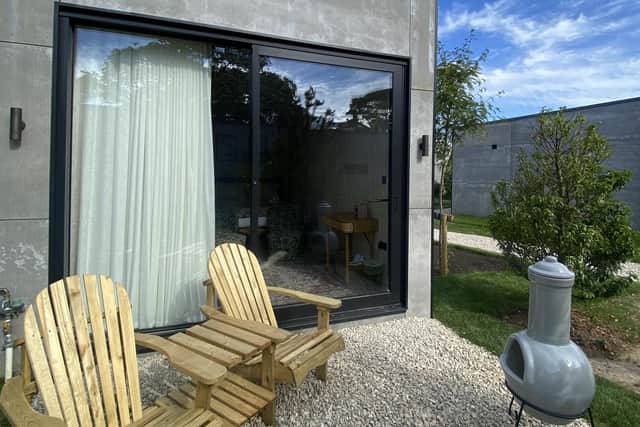 All have an outdoor area and most have hot tubs