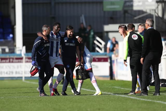 Hartlepool United have had a number of injury issues this season. (Credit: Mark Fletcher | MI News)