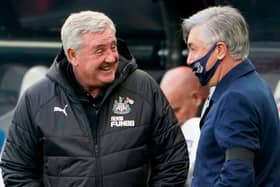 Steve Bruce and Carlo Ancelotti at St James's Park.