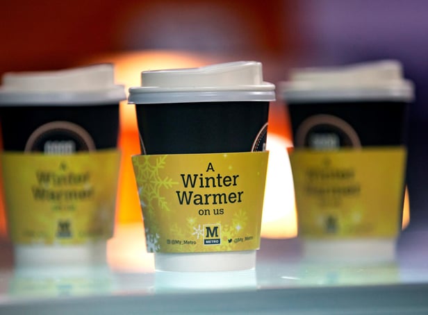 Metro passengers will be able to enjoy a free hot drink at some stations during December.