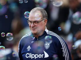 Marcelo Bielsa, Manager of Leeds United walks out prior to the Premier League match between West Ham United and Leeds United at London Stadium on January 16, 2022 in London, England. (Photo by Alex Pantling/Getty Images)