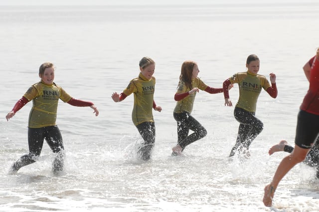 Pupils from Temple Park Junior School were learning all about beach safety in this scene from 2010.
