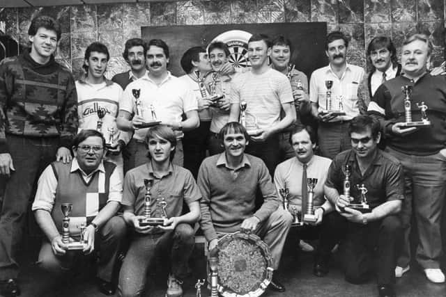 Sunderland football players Bob Bolder and David Hodgson at the Hebburn and District Darts League presentation night.