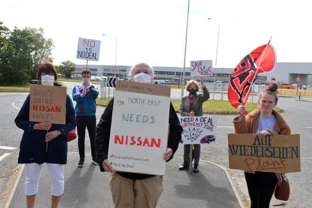 Protesters stood outside of Nissan to raise awareness that about the potential impact of a no deal Brexit.