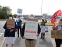 Protesters stood outside of Nissan to raise awareness that about the potential impact of a no deal Brexit.